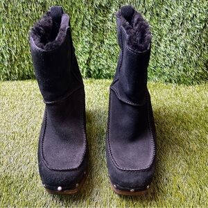 UGG Black Winter Boots with Suede Texture